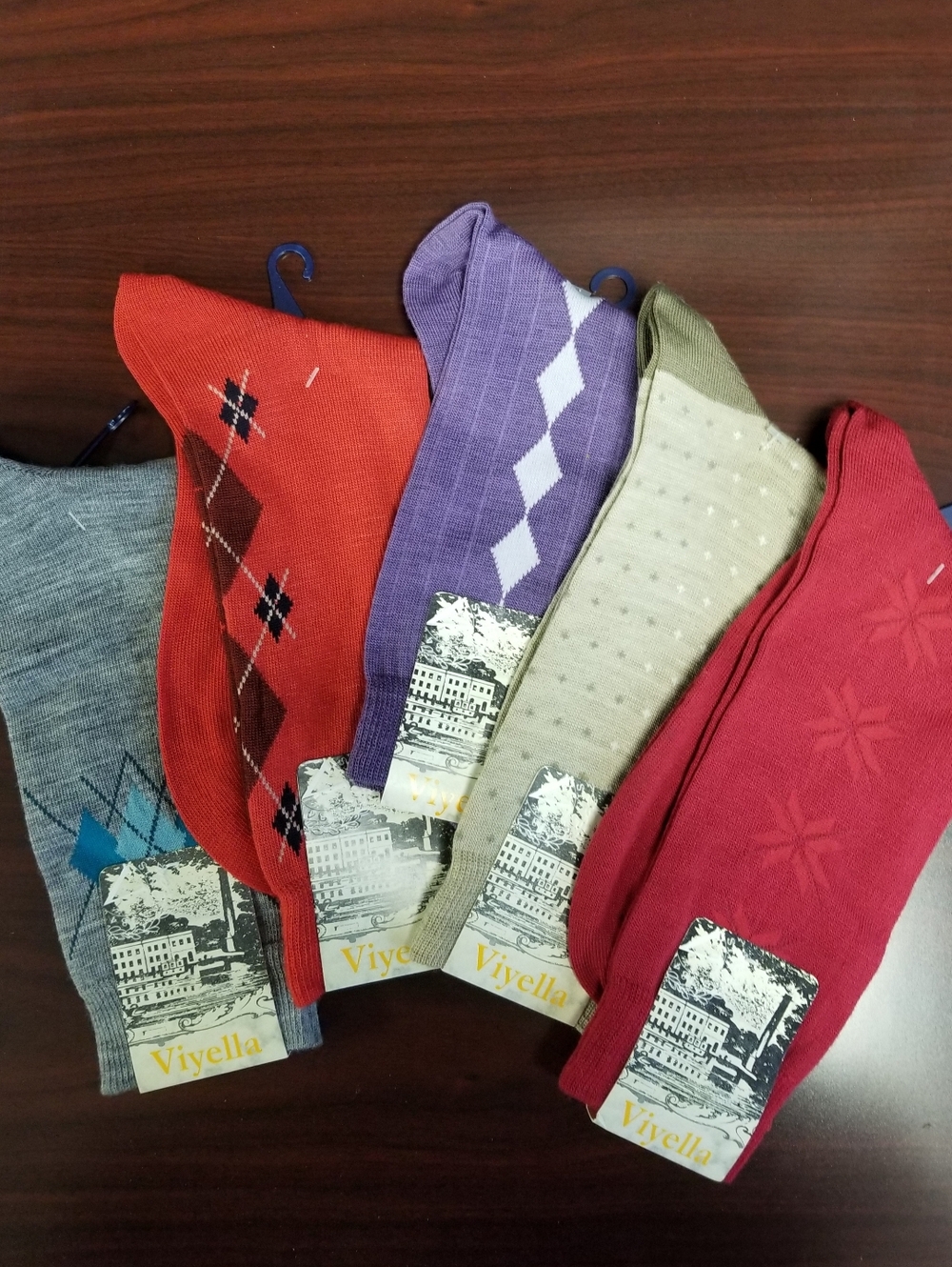 5 Pairs Of Iconic British Wool Viyella Men's Dress Socks